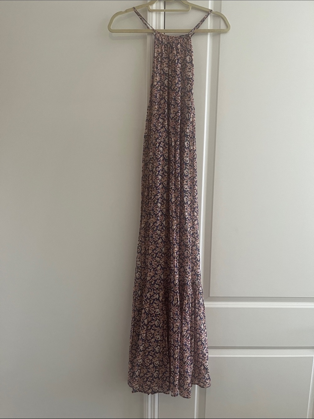 Zara Brown and Pink Floral Maxi Dress